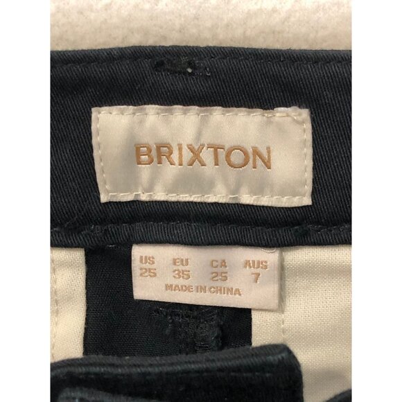Brixton Wide Leg Pants Womens 25 High Waisted Black Chino Relaxed Fit - Picture 6 of 7